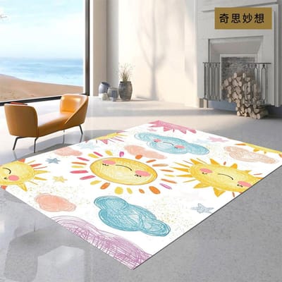 Boho Kleden Gebiedskleed voor Woonkamer Regenboog Kinderkleed Antislip Zonnekleed Ultra Zacht Kleed Eetkamer Kerstcadeau voor Kinderen 50X80CM
