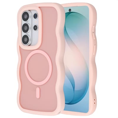 Selencia Wavy Case - Golvend Hoesje geschikt voor Samsung Galaxy S26 Ultra - Soft Pink