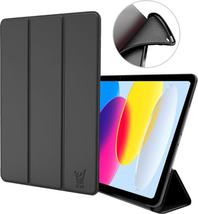 Hoes geschikt voor iPad 2022 10.9 inch 10e Generatie / iPad 2025 11 inch (A16) 11e Generatie - Trifold Smart Cover Book Case Kunstleer Tablet Hoesje Zwart