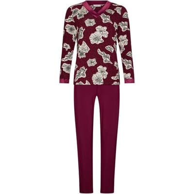 Pastunette Premium - Pyjama - Burgundy Dream - Ecovero Viscose - Bordeaux - Maat 44
