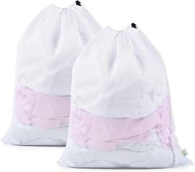 Set van 2 Fijne Mesh Waszakken met Trekkoord voor Wasmachine, Reizen en Studentenwoningen - Ideaal voor Kleding en Speelgoed