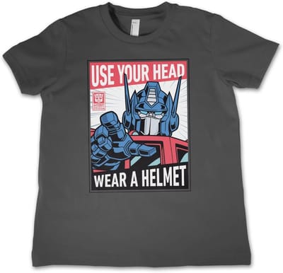 Transformers Kinder-T-shirt ‘Use Your Head ’ ‘Wear A Hel’met Kinder-T-shirt HSB-12-TF1204-DTF558