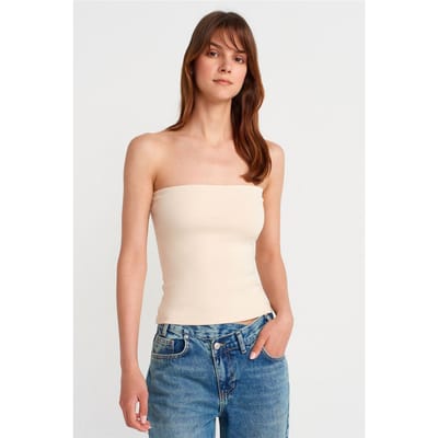 Strapless Slim-fit Jersey Blouse
