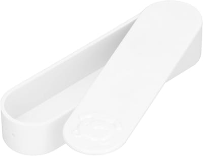 Draagbare Mini Opbergdoos voor Wattenstaafjes met Deksel - Perfect voor Reizen en Organiseren van Kleine Onderdeelletjes, 5.3 x 1.4 x 0.9 Inch, Wit