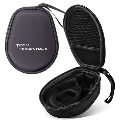 Tech Essentials Koptelefoon Hoes - Case - Bone conduction Headphone Hardcase - Beschermhoes - Oordopjes - Zwart