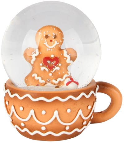 Dekoratief | Waterbol kopje m/cookie, transparant/bruin, glas/resina, 9x7x10cm | A255747