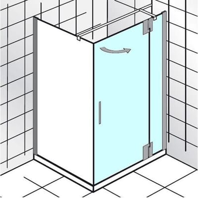 HSK K2P hinged door on side panel for side wall,75cm,right stop
