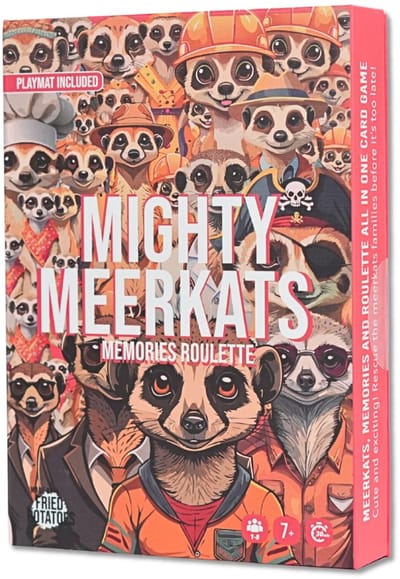 Mighty Meerkats Memories Roulette Originele Editie - Engelstalig Kaartspel - De Superleuke Memory Party Game met Spannende Wendingen, Waterbestendige Kaarten & Suede Speelmat - Luxe Verpakking met Magneetjes