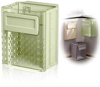 Prullenbak - Vouwbare Transparante Keuken Prullenbak - Recycle Afvalbak - Vuilnisbak Keuken - 6 Liter Capaciteit - Groen en Compact