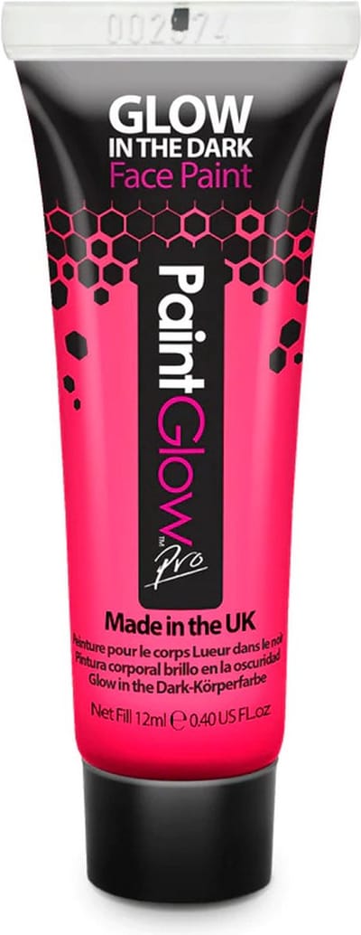PaintGlow - Glow in the Dark Face paint - Verf - Grime - Make-up - Festival - Evenement - Themafeest - Festival accessoires - 12 ml - roze