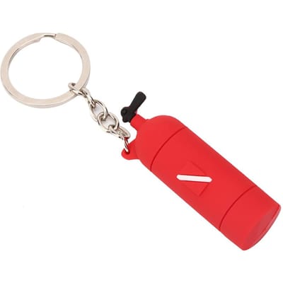 PVC Mini Sleutelhanger Duikthema Sleutelhanger Unieke Luchtcilinder Vorm Sleutelhanger Cadeau Rood white