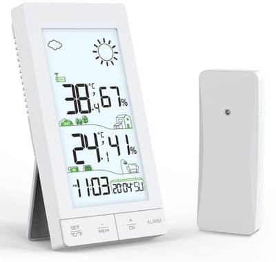 DailySupplies® Weerstation Binnen en Buiten - Hygrometer Draadloos - Luchtvochtigheidsmeter