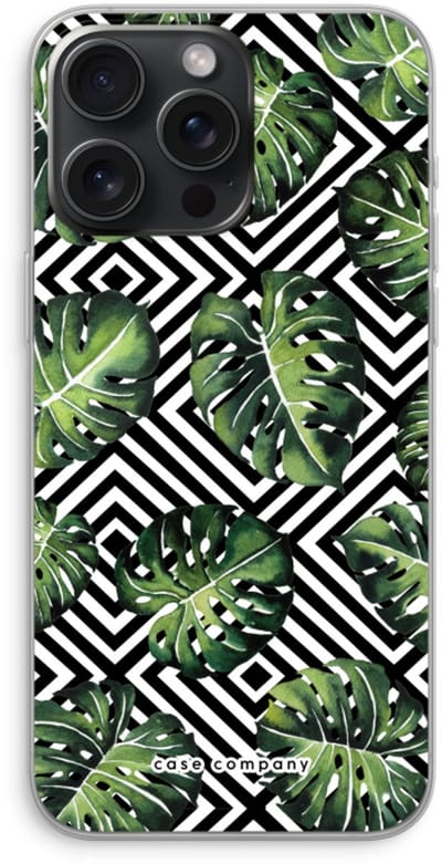 Case Company® - Hoesje geschikt voor iPhone 15 Pro Max hoesje - Geometrische jungle - Soft Cover Telefoonhoesje - Bescherming aan alle Kanten en Schermrand