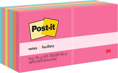 Post-it Notities 3x3 inch Cape Town Collectie 14 Blokken 100 vellen