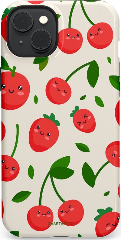 Casetastic Hoesje Geschikt voor Apple iPhone 15 Plus Magsafe - Stijlvolle Beschermende Duo-layer Case - Knappe Kers