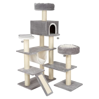 Peperkoekhuisje XXL Krabpaal met Ladder Lichtgrijs H175 x L118 x B100 cm