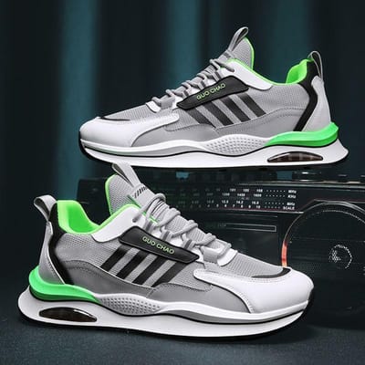 Herenschoenen Sport en Vrije Tijd Luchtkussen Lente en Herfst Nieuw Mesh Ademend Splicing Student Zachte Zool Hardlopen en Reisschoenen 44