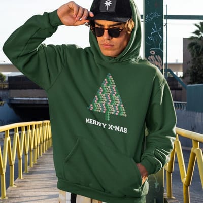 Lekker Waus Foute Kerst Hoodie Groen - Pillenboom Merry Christmas - Maat XS - Kerst Outfit Dames & Heren