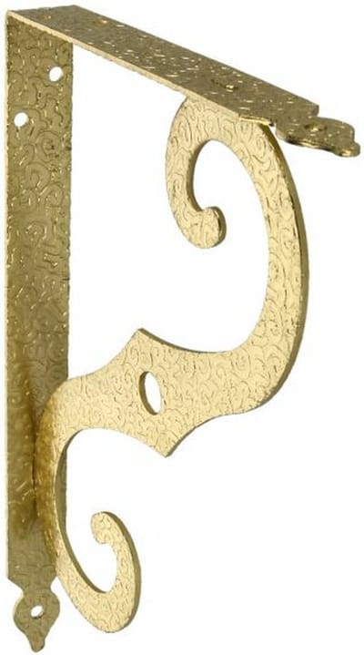 AMIG Plankdrager/steun/muurbeugel Barok - metaal - messing - H150 x B115 mm - Tot 90 kg - boekenplank steunen
