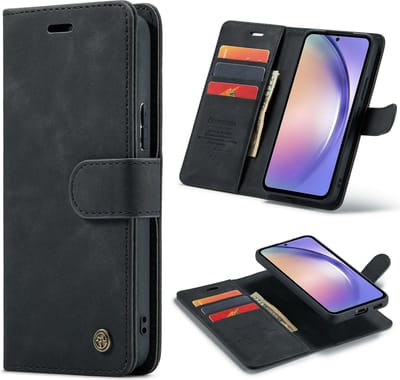 Casemania Hoesje Geschikt voor Samsung Galaxy A13 4G/ A13 5G - Charcoal Gray - 2 in 1 Magnetic Book Case