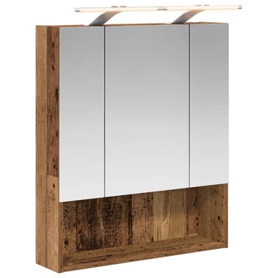 vidaXL - Badkamerspiegelkast - Oudhout - 60 - x - 14.5 - x - 70 - cm - Bewerkt - hout