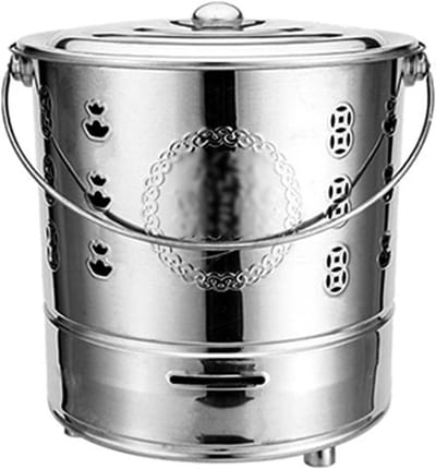 Tuinverbrandingsoven - Afvalverbrander - Tuinafval Verwerken - Roestvrij staal - 26x28cm - Zilver