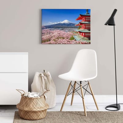 Canvas print DD123043 Mount Fuji A.S. Création 0,7 x 0,5 m Kleurrijk Kantoor Hal/Gang Keuken Slaapkamer Woonkamer