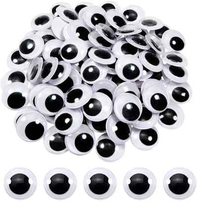Dailygoods- Googly Eyes Zelfklevend 20mm - 100 Stuks - Wiebeloogjes - Creatieve Knutselprojecten - DIY Decoratie - Plastic Materialen - Wobble Eyes