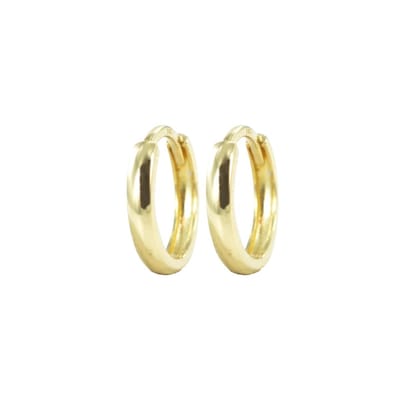 New Bling 9NBSAM-G190335 Gouden Oorringen - Dames - Glad - Halfbol - Scharnier - 12 x 2,3 mm - 14 Karaat - Goud