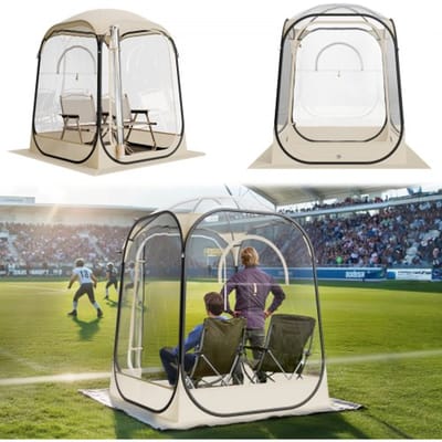 VEVOR Transparante tent, 127x127x170 cm, Pop-up tent voor 1-2 personen, sporttent met grondmat en bovenzeil, buitenbubbeltent, kampeerschuilplaats voor evenementen, vissen, feesten