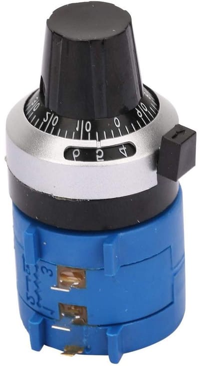 Knop Potentiometer - Variabele Weerstand - Industriële Controle - Hoge Precisie - 500 Ohm - Zwart