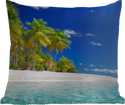 Tuinkussen - Strand - Zee - Palmboom - Zon - Zomer - 40x40 cm - Weerbestendig