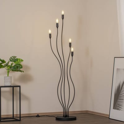 Opviq Vloerlamp Bonibon 13231 zwart metaal hoogte 155 cm 5-lamps