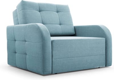 Fauteuil Met slaapfunctie Slaapbank Ban Porto 80 Fauteuil Slaapbank - Armstoel - Kinderbed - Compact en Comfortabel 101 cm - 1 zits - Lichtblauw (BRAGI 80)
