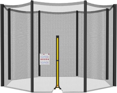 Trampoline Vervangingsnet - Veiligheidsnet Omheining - Trampoline Gebruik - Universele Pasvorm - Ø 244-427cm - Zwart
