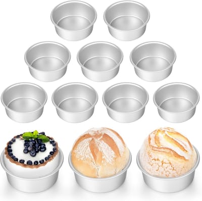 12x Mini Ronde Cakevormen (10 cm) - Anti-aanbak Bakvormpjes voor Taartjes, Quiche en Brownies