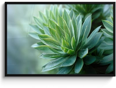 Poster in lijst - Fotolijst 120x80 cm - Posters - Blad - Plant - Groen - Textuur - Posterlijst zwart - Decoratie - Wanddecoratie woonkamer - Muurdecoratie slaapkamer