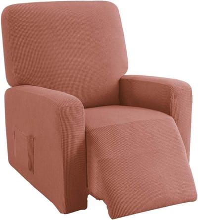 Jacquard Stoelhoes voor Relaxfauteuil, Rekbare Bescherming voor TV Fauteuil, Elastische Zittinghoes in Rosso Corallo
