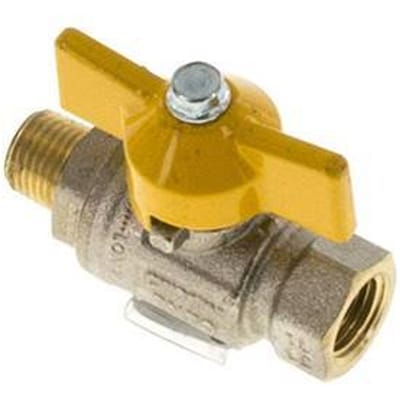Buiten x Binnendraad R/Rp 1/4 inch Gas 2-Weg Vlinderhandgreep Messing Kogelkraan - BL2BN-M-GA-MF-NK-014