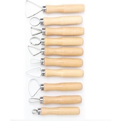 10 stuks Klei Aardewerk Sculptuur Was Zeep Modelleren Snijgereedschap Set beige