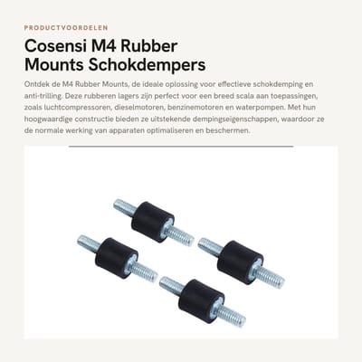 Dailygoods- Schokdemper Rubber - 4x Rubberlager - Schokdempers voor Luchtcompressoren - Trillingsdemping - Geluidsreductie - Stabiele Prestaties