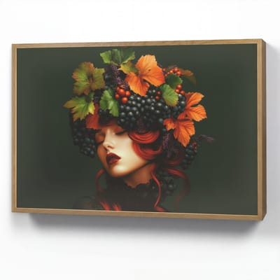 Wandlamp 90x60 cm - Oplaadbaar - Vrouw - Rood - Groen - Druiven - Wandlampen binnen woonkamer - Slaapkamer lamp - Decoratieve nachtlamp - Vloerlamp draadloos