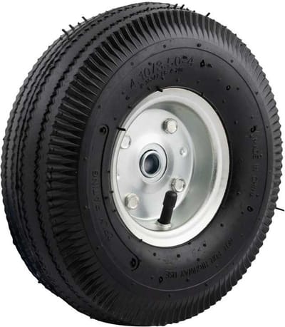 Steekwagenwiel - 3.50-4 - luchtband en stalen velg - maximale belasting: 75 kg - asgat/naafdiameter: 16 mm - inclusief kogellager