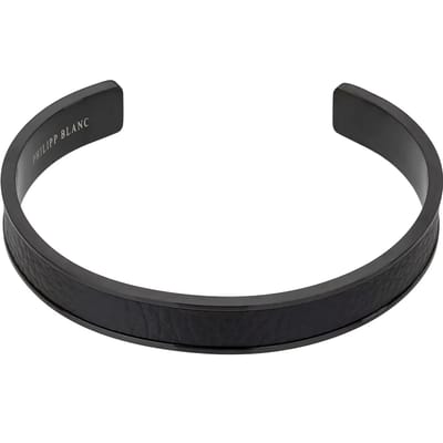 Echt leer en roestvrij stalen armband Philipp Blanc Simon
