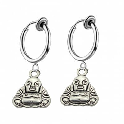 Klem oorbellen -Boeddha -zilverkleur-geen gaatje-Charme Bijoux