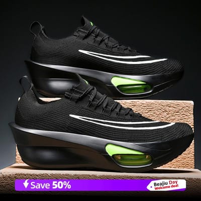Luchtkussen Marathon Carbon Plaat Heren Sport Hardloopschoenen Ademend Lichtgewicht Dames Comfortabele Atletische Antislip Sneakers 41 black