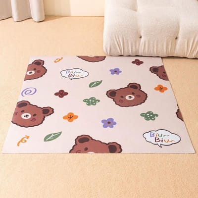 Tapis de sol pour chat Imperméable et résistant à l'urine Spécial Tapis pour cage pour chat Tapis pour litière pour chat Tapis pour cage pour chien Planche Clôture étanche à l'humidité Tapis pour chien S 50*50CM beige