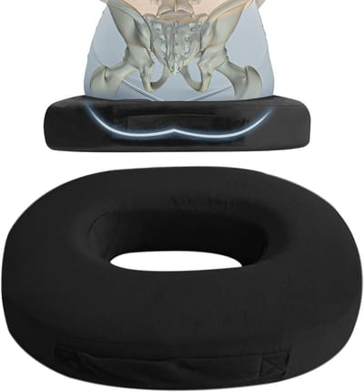 Ronde Memory Foam Donut Kussen voor Orthopedisch Gebruik, Verlicht Pijn en Verbeter Bloedcirculatie, Ideaal voor Kantoor en Auto
