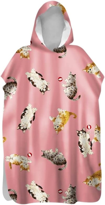 Microvezel Strandponcho met Capuchon voor Volwassenen | Sneldrogende Verschoningstekenhanddoek