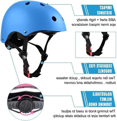 Complete Inline Skate Set voor Kinderen met Beschermende Knie-, Elleboog- en Polsbeschermers, Fietshelm en Verstelbare Skateboardaccessoires